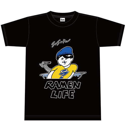RAMEN LIFE Tシャツ 黒（青）