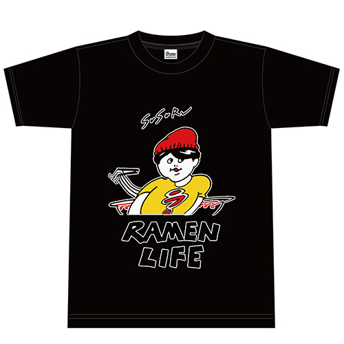 RAMEN LIFE Tシャツ 黒（赤）