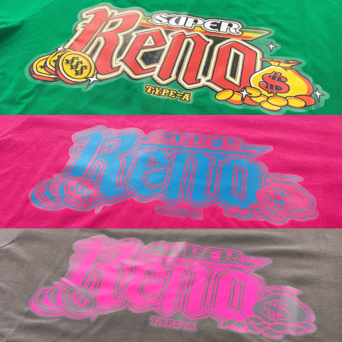 スーパーリノTシャツ3枚(チャコールグレー,ホットピンク,グリーン)